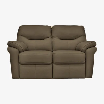 Furniture Village G Plan - Seattle 2 Seater Leather Power Recliner Sofa with Power Lumbar - Capri Mushroom