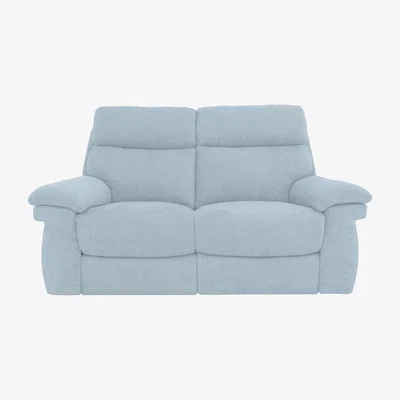 Furniture Village Comfort Story - Serene 2 Seater Fabric Power Recliner Sofa with Headrests - Baby Blue