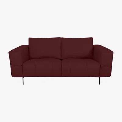 Furniture Village Domicil - Lawson 2 Seater Leather Sofa - Burgundy