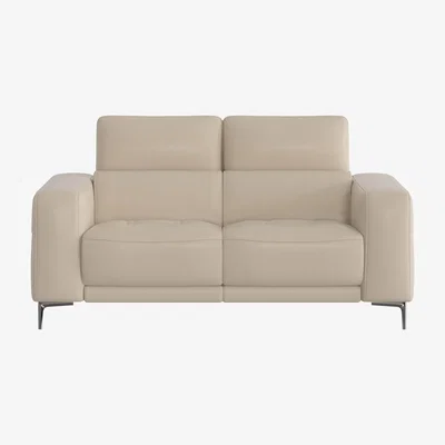 Furniture Village Adama 2 Seater BV Leather Sofa With Recliner - Dapple Grey