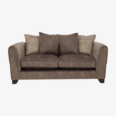 Furniture Village Ariana 2 Seater Fabric Pillow Back Sofa - Dapple Chocolate