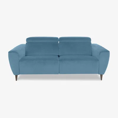 Furniture Village Nicoletti Italia - Milano 2.5 Seater Fabric Power Recliner Sofa - Flambe Turchese