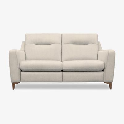 Furniture Village G Plan - Arlo 2 Seater Fabric Power Recliner Sofa - Nebular Blush with Walnut Feet