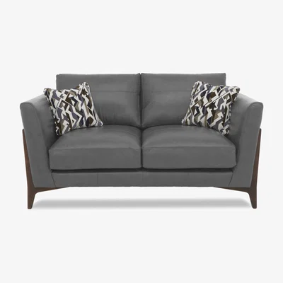 Furniture Village Iris 2 Seater Leather Sofa - Turino Graphite Wa Ft
