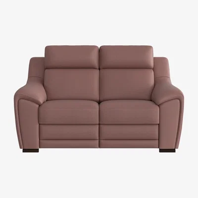 Furniture Village Nicoletti - Tosca 2 Seater Leather Power Recliner Sofa - Pink