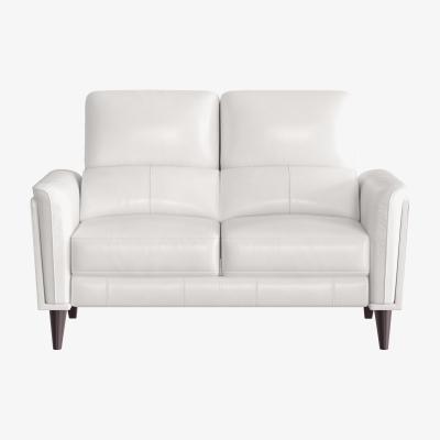 Furniture Village Compact Collection Klein 2 Seater HW Leather Sofa - Star White