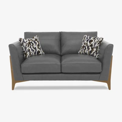 Furniture Village Iris 2 Seater Leather Sofa - Turino Graphite Mo Ft