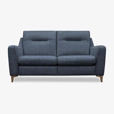 Furniture Village G Plan - Arlo 2 Seater Fabric Sofa - No Recliner - Manhattan Ink with Walnut Feet