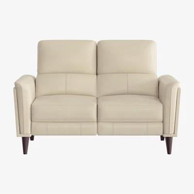 Furniture Village Compact Collection Klein 2 Seater BV Leather Power Recliner Sofa with Telescopic Headrests - BV Bisque
