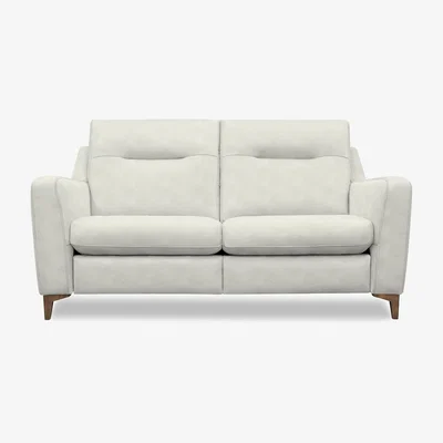 Furniture Village G Plan - Arlo 2 Seater Fabric Sofa - No Recliner - Platinum with Walnut Feet