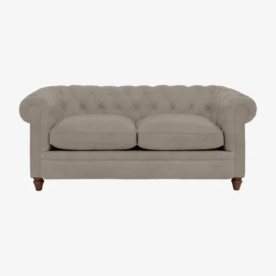 Furniture Village Alexander and James - Chesterfield Collection Ralph 2 Seater Fabric Sofa - Silver - Dark Feet