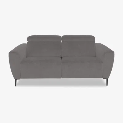 Furniture Village Nicoletti Italia - Milano 2 Seater Fabric Power Recliner Sofa - Coupe Grigio Topo
