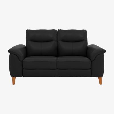 Furniture Village Morgan 2 Seater Leather Sofa - Black