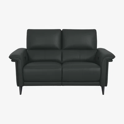 Furniture Village Domicil - Huxley 2 Seater Leather Power Recliner Sofa with Telescopic Headrests - NN Shale Grey