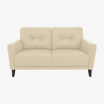 Furniture Village Uno BV Leather 2 Seater Sofa - BV Bisque