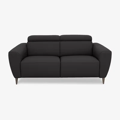 Furniture Village Nicoletti Italia - Milano 2 Seater Leather Sofa - Dali Nero
