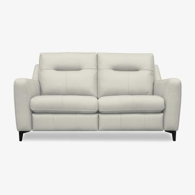 Furniture Village G Plan - Arlo 2 Seater Leather Power Recliner Sofa - Light Grey with Ebony Feet