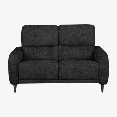Furniture Village Domicil - Logan 2 Seater Fabric Power Recliner Sofa - Black Mica