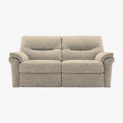 Furniture Village G Plan - Seattle 2.5 Seater Fabric Power Recliner Sofa with Power Lumbar - Kampala Beige