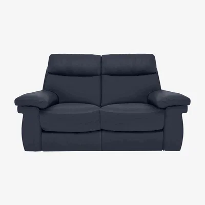 Furniture Village Comfort Story - Serene 2 Seater Leather Power Recliner Sofa with Headrests and Power Lumbar - Navy