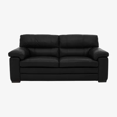 Furniture Village Cozee 2 Seater Pure Premium Leather Sofa - Black- World of Leather