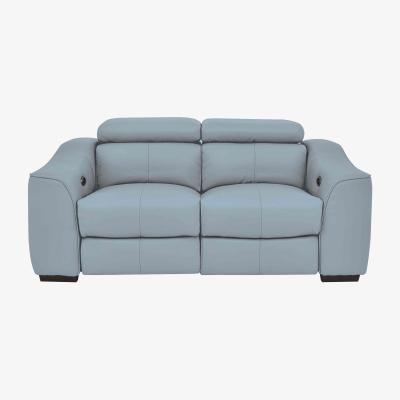Furniture Village Elixir 2 Seater NCLeather Sofa With Manual Recliner - Pearl Blue