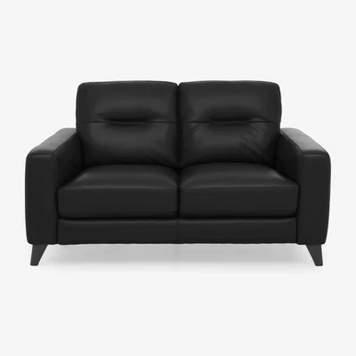 Furniture Village Jules 2 Seater BV Leather Sofa - Classic Black