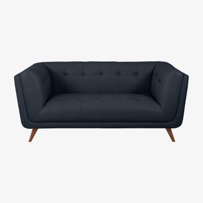 Furniture Village Rene 2 Seater Leather Sofa - Blue