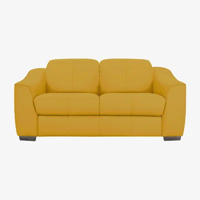 Furniture Village Xavier 2 Seater NC Leather Sofa - Sunflower
