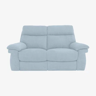 Furniture Village Comfort Story - Serene 2 Seater Fabric Power Recliner Sofa - Baby Blue