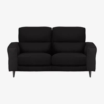 Furniture Village Axel 2 Seater BV Leather Power Recliner Sofa - Classic Black
