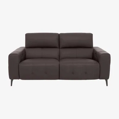Furniture Village New York 2 Seater Leather Power Recliner Sofa - Cacao
