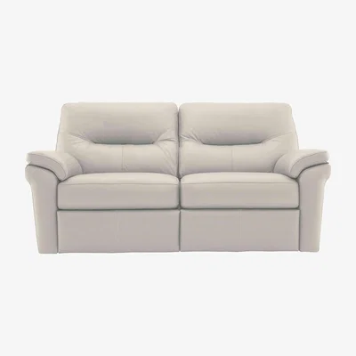 Furniture Village G Plan - Seattle 2.5 Seater Leather Power Recliner Sofa with Power Lumbar - Light Grey