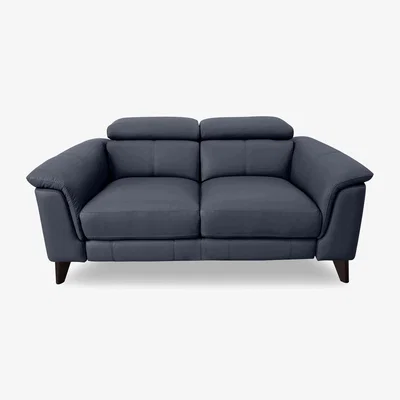 Furniture Village Wade 2 Seater HW Leather Sofa - Ocean Blue