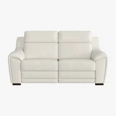 Furniture Village Nicoletti - Tosca 2.5 Seater Leather Recliner Sofa with Power Headrests - White