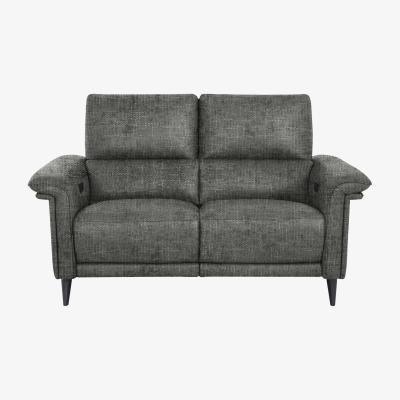 Furniture Village Domicil - Huxley 2 Seater Fabric Power Recliner Sofa with Telescopic Headrests - Ash