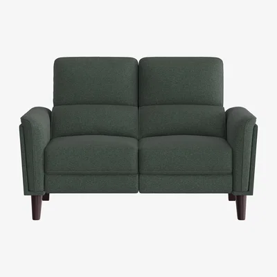 Furniture Village Compact Collection Klein 2 Seater Fabric Power Recliner Sofa with Telescopic Headrests - Moss Green