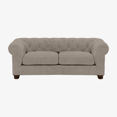 Furniture Village Alexander and James - Chesterfield Collection Hugo 2 Seater Fabric Sofa - Silver - Dark Feet
