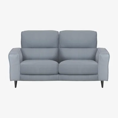 Furniture Village Axel 2 Seater NC Leather Power Recliner Sofa - Pearl Blue