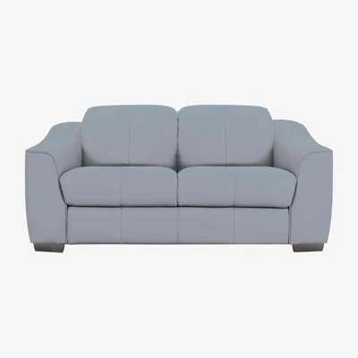Furniture Village Xavier 2 Seater NC Leather Power Recliner Sofa with Headrests - Pearl Blue