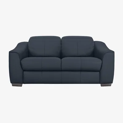 Furniture Village Xavier 2 Seater HW Leather Sofa - Ocean Blue
