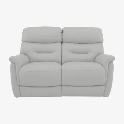 Furniture Village Chicago 2 Seater Leather Power Recliner Sofa - Grey- World of Leather