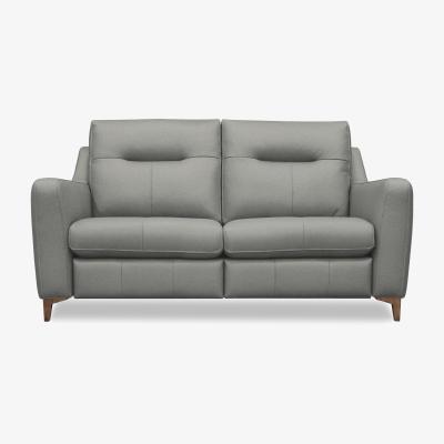 Furniture Village G Plan - Arlo 2 Seater Leather Power Recliner Sofa - Texas Charcoal with Walnut Feet