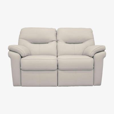 Furniture Village G Plan - Seattle 2 Seater Leather Power Recliner Sofa with Power Lumbar - Light Grey