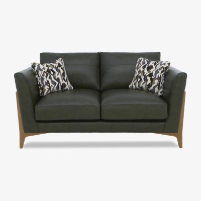 Furniture Village Iris 2 Seater Leather Sofa - Turino Green Mo Ft