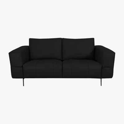 Furniture Village Domicil - Lawson 2 Seater Leather Sofa - NN Black