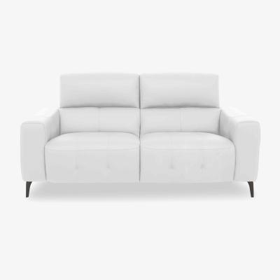 Furniture Village New York 2 Seater BV Leather Sofa - BV Star White