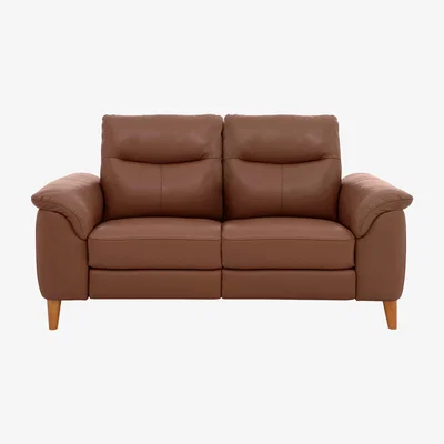 Furniture Village Morgan 2 Seater Leather Power Recliner Sofa - Brown