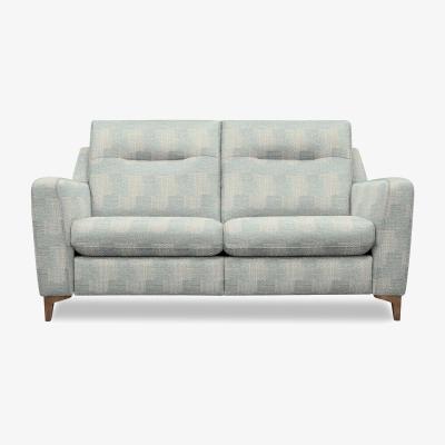 Furniture Village G Plan - Arlo 2 Seater Fabric Power Recliner Sofa - Faro Sky with Walnut Feet