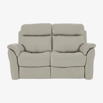 Furniture Village Relax Station Revive 2 Seater Leather Sofa - Grey- World of Leather